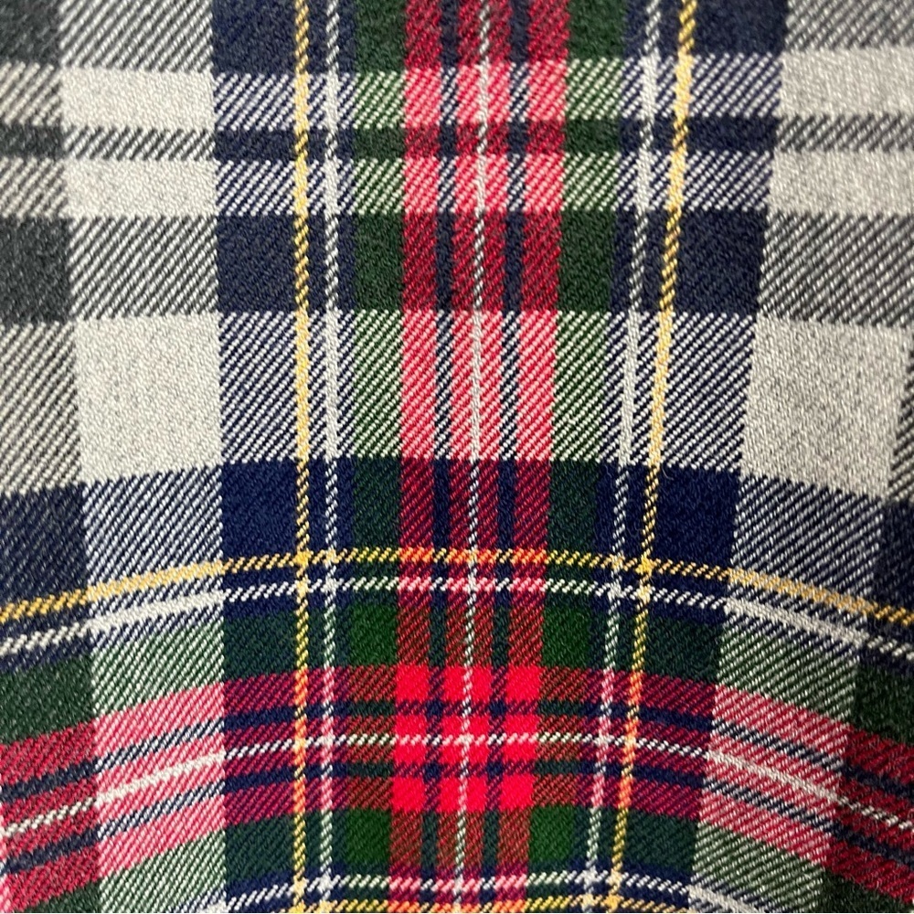 Lands End Gray Check Flannel Button Front Long Sleeve Shirt - Picture 6 of 9